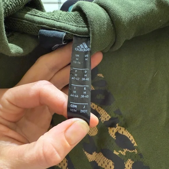 Green Adidas Sweatshirt with Camo Logo - Picture 2 of 5